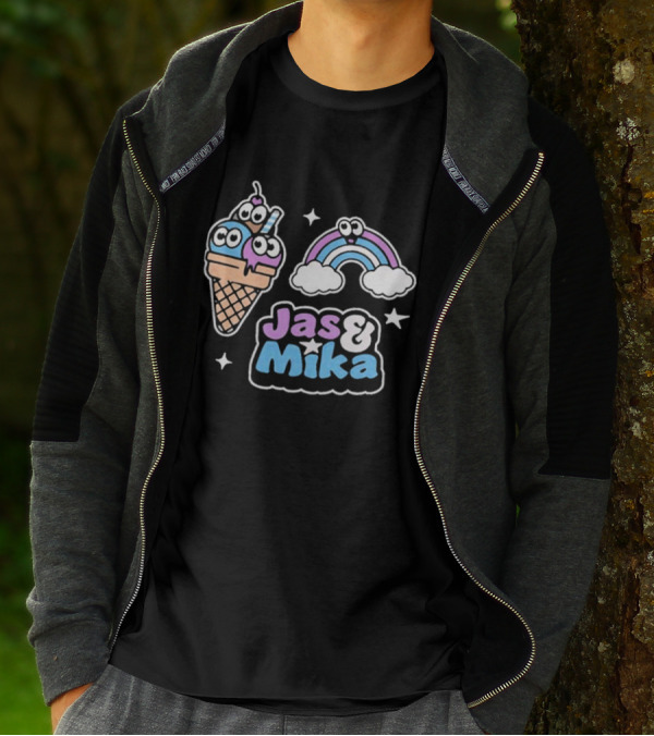 Jas And Mika Candyland Ice Cream Rainbow Fun T-Shirt