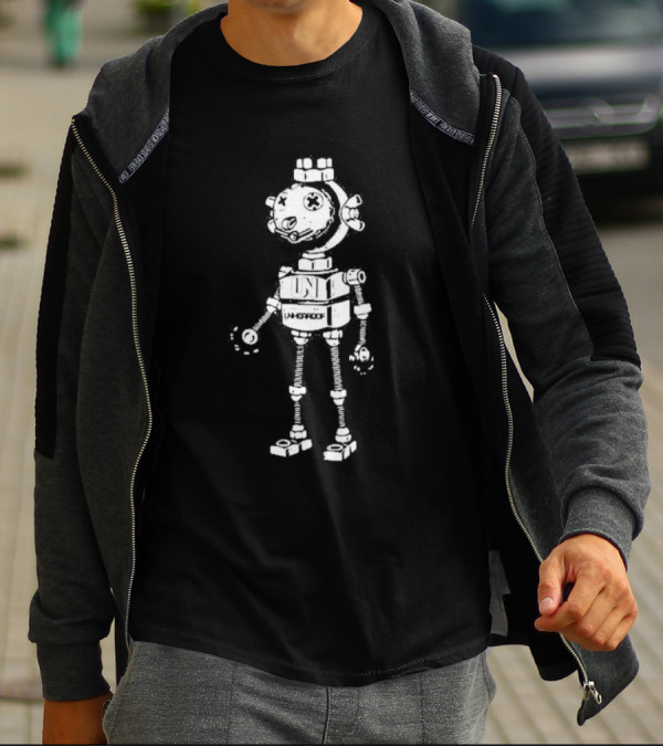 Unheardof Made In Cincinnati Vintage Robot UNI Retro T-Shirt