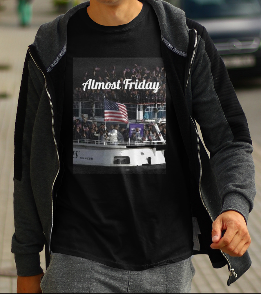 Almost Friday American Flag Celebration Boat Party T-Shirt