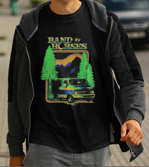 Band Of Horses Mountain Van Scenic Trees T-Shirt