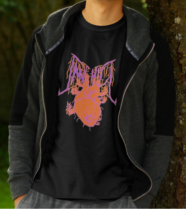Cane Hill Orange Pink Anatomical Heart T-Shirt