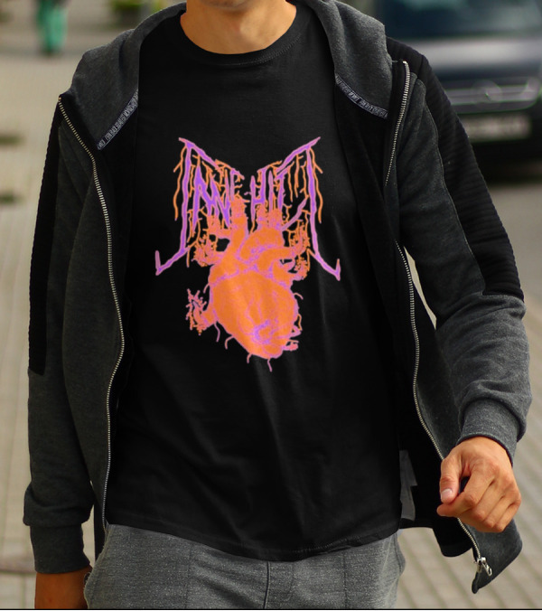 Cane Hill Orange Pink Anatomical Heart T-Shirt