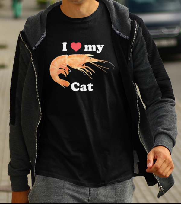 I Heart My Cat Shrimp T-Shirt