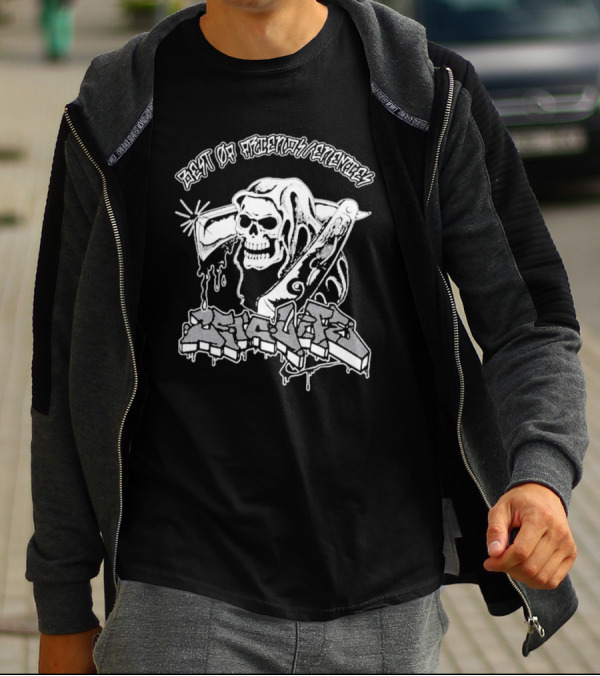 25 Ta Life Best Of Friends Enemies Skull Dripping Graffiti T-Shirt