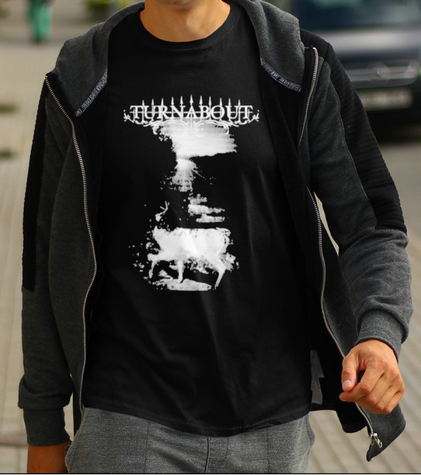 Deadbodyposse Turnabout Mysterious Monochrome Deer Scene T-Shirt