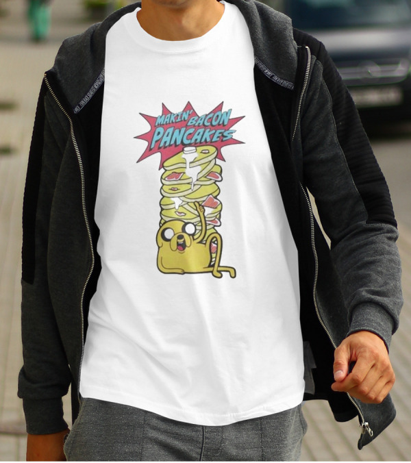 Adventure Time Jake Makin' Bacon Pancakes Stack T-Shirt