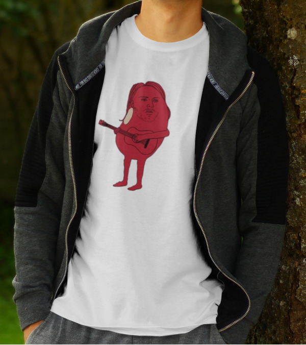 Penkmatters Kurt Cobain Red Character With Guitar T-Shirt