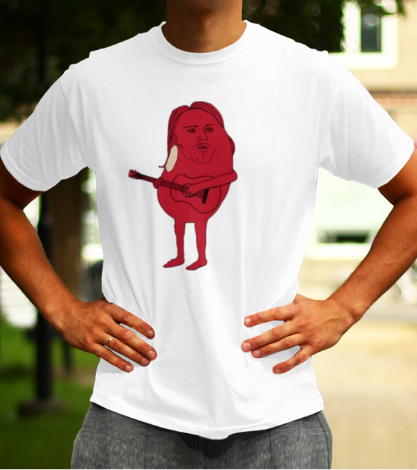 Penkmatters Kurt Cobain Red Character With Guitar T-Shirt