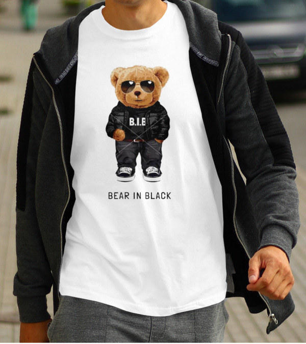 Bear In Black B.I.B Black In My Happy Color T-Shirt