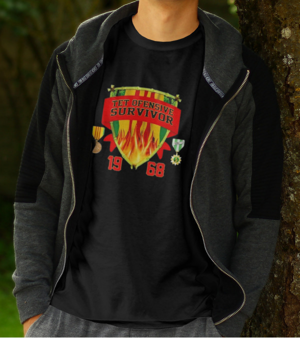 Tet Offensive Survivor 1968 Fire Shield Medals T-Shirt