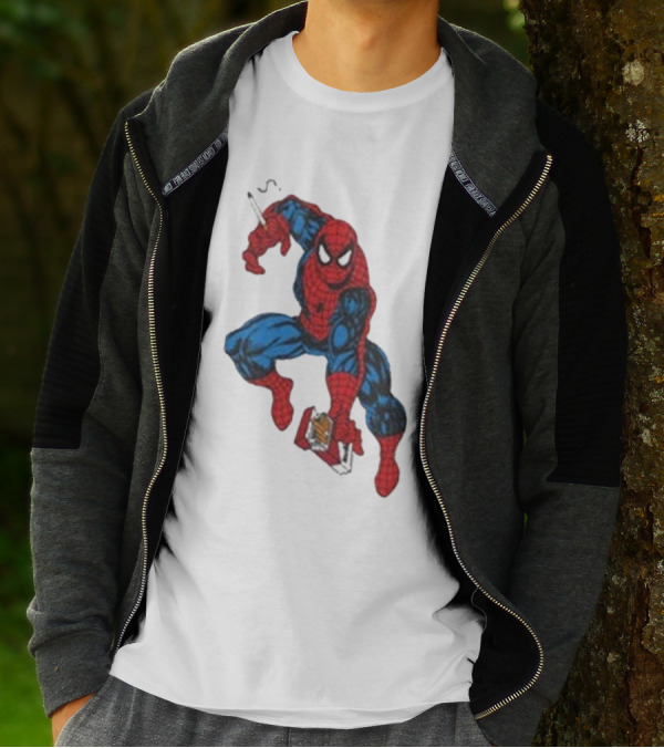 The Amazing Smokerman Comic Parody Smoking Jumping Hero T-Shirt