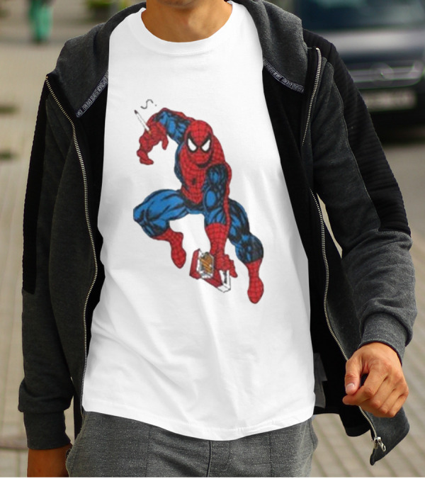 The Amazing Smokerman Comic Parody Smoking Jumping Hero T-Shirt