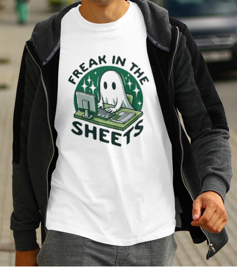 Freak In The Sheets Ghost Computer Humor T-Shirt
