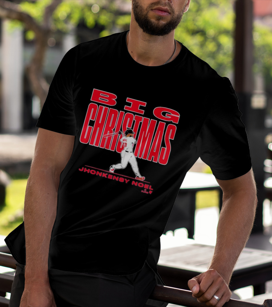 Jhonkensy Noel Big Christmas Baseball Player Swing T-Shirt