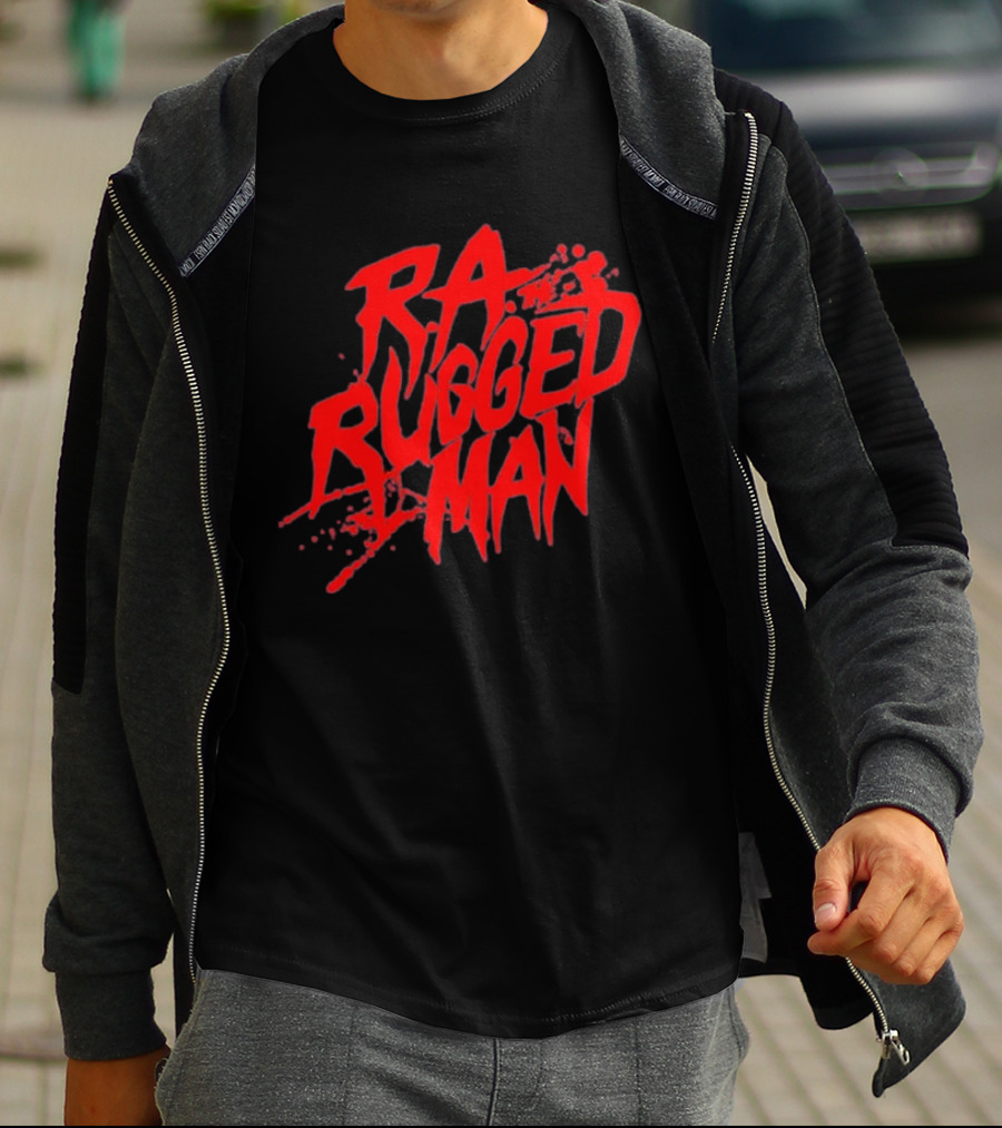 RA The Rugged Man Logo Blood Splatter T-Shirt