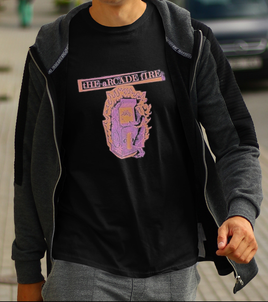 Arcade Fire The Arcade Fire Flaming Arcade Machine T-Shirt