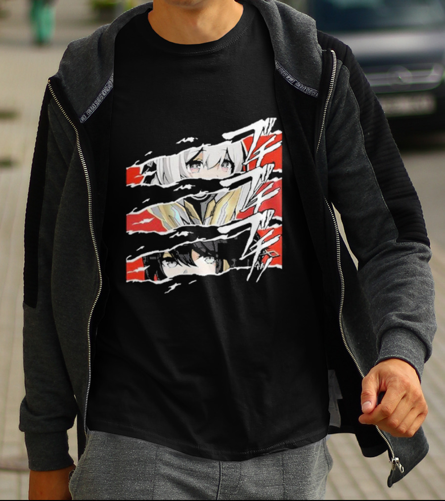 Honkai Star Rail Character Split Faces Ripple Effect T-Shirt