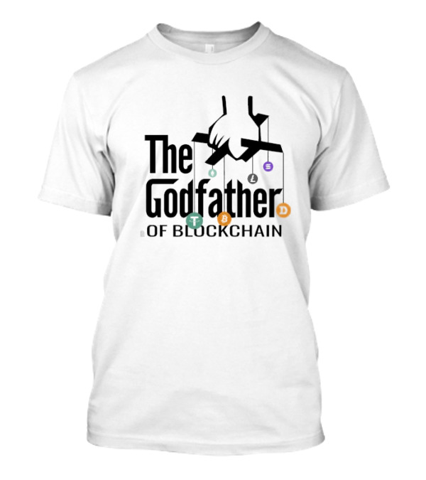 The Godfather Of Blockchain Puppeteer Design With Blockchain Symbols T-Shirt