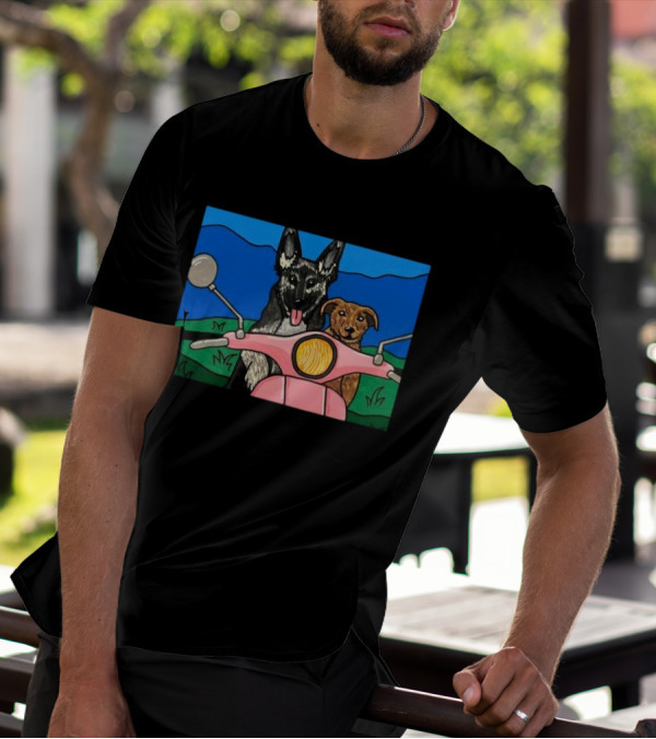 Pinkscooter Vespa Dogs Adventure T-Shirt