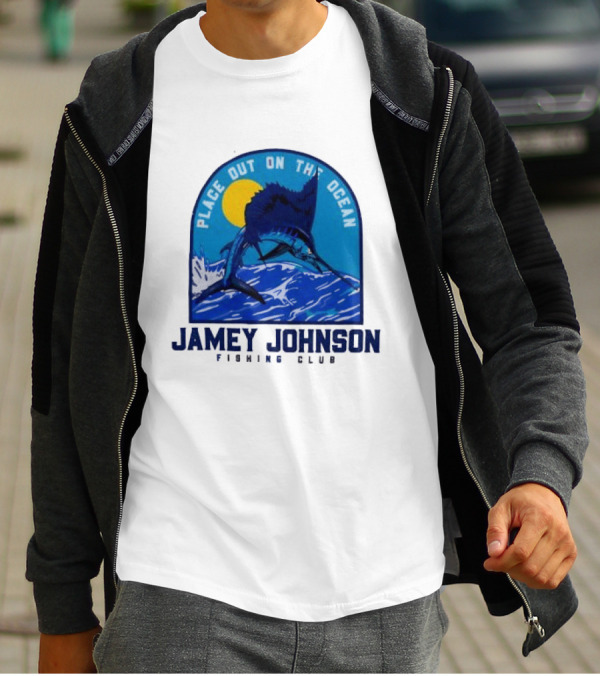Place Out On The Ocean Jamey Johnson Fishing Club Marlin Jumping T-Shirt