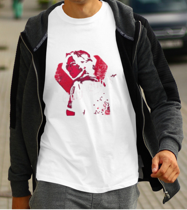 Only Vibes And Logic Amine Ouarid Red Abstract T-Shirt