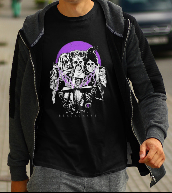 Blackcraft Skeleton Sisters With Purple Circle T-Shirt