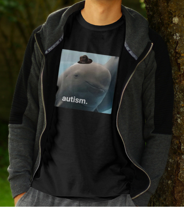 Dolphin Wearing Hat Autism T-Shirt