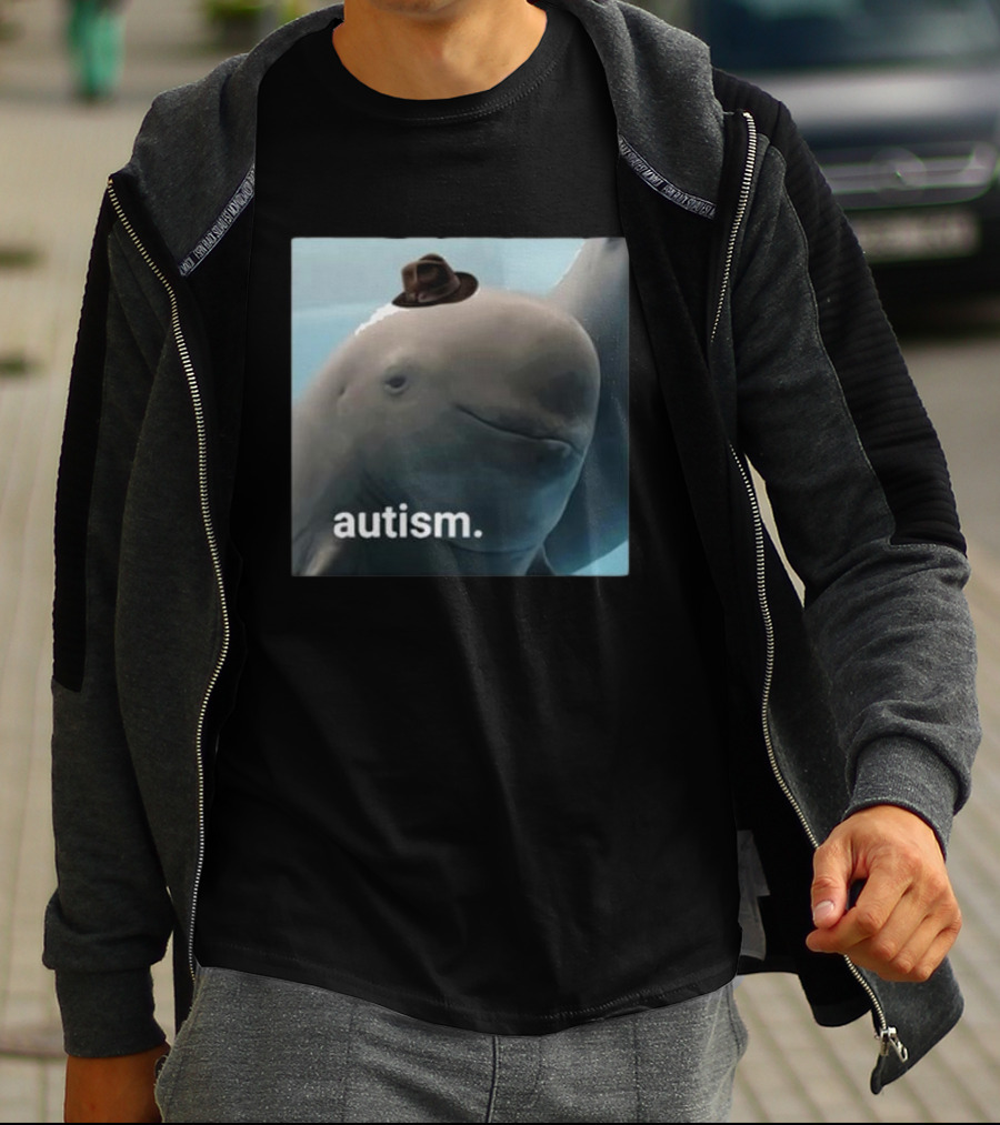 Dolphin Wearing Hat Autism T-Shirt