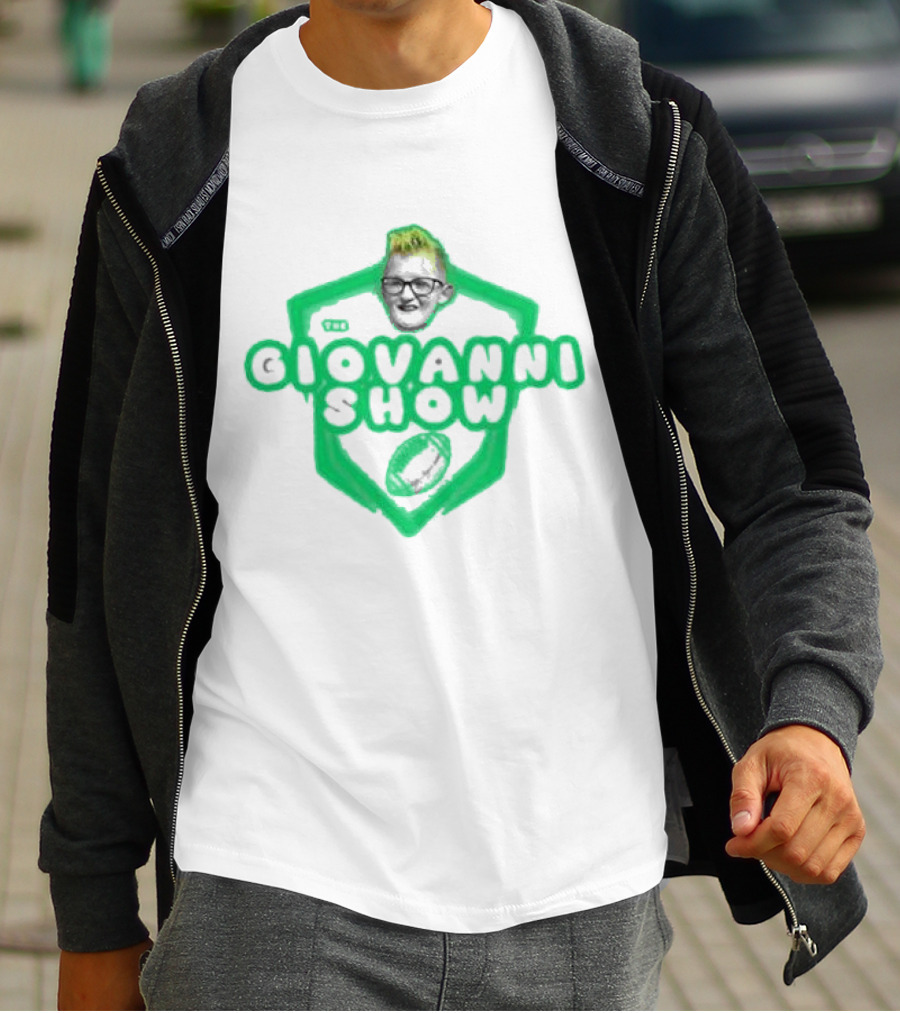 Support The Giovanni Show Football Badge T-Shirt