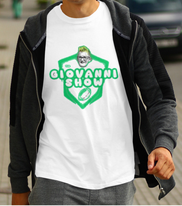 Support The Giovanni Show Football Badge T-Shirt