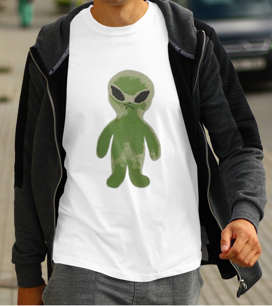 The8 Hoodhood Alien Overfit Half Green Character T-Shirt