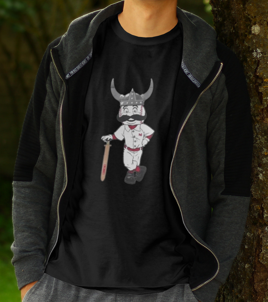Viking Cincinnati Redlegs Baseball Character T-Shirt