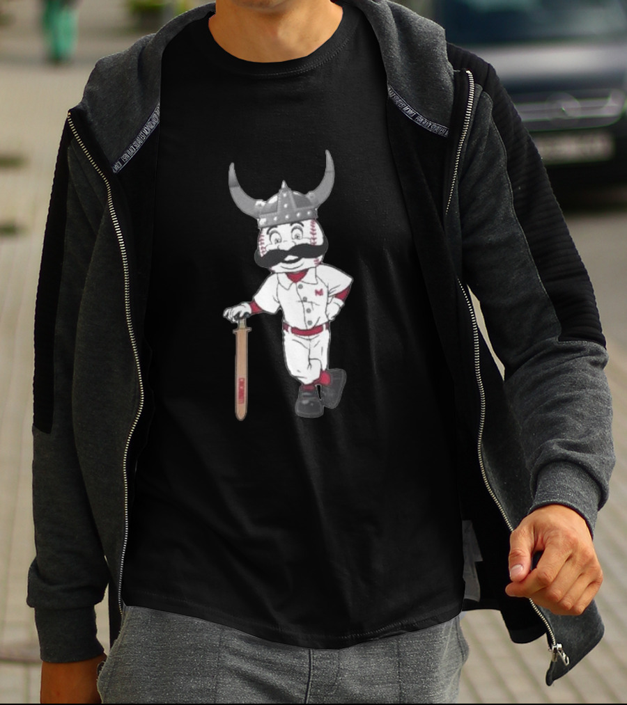 Viking Cincinnati Redlegs Baseball Character T-Shirt