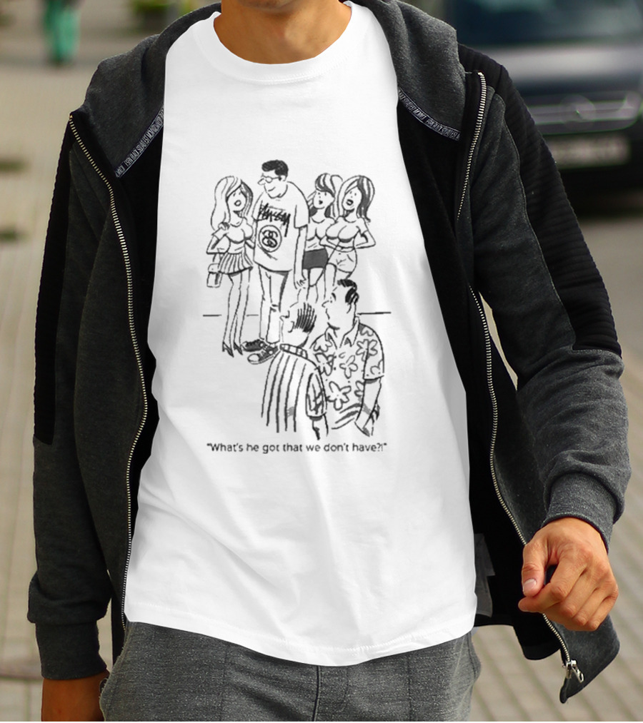 Stussy What's He Got That We Don't Have Comic T-Shirt
