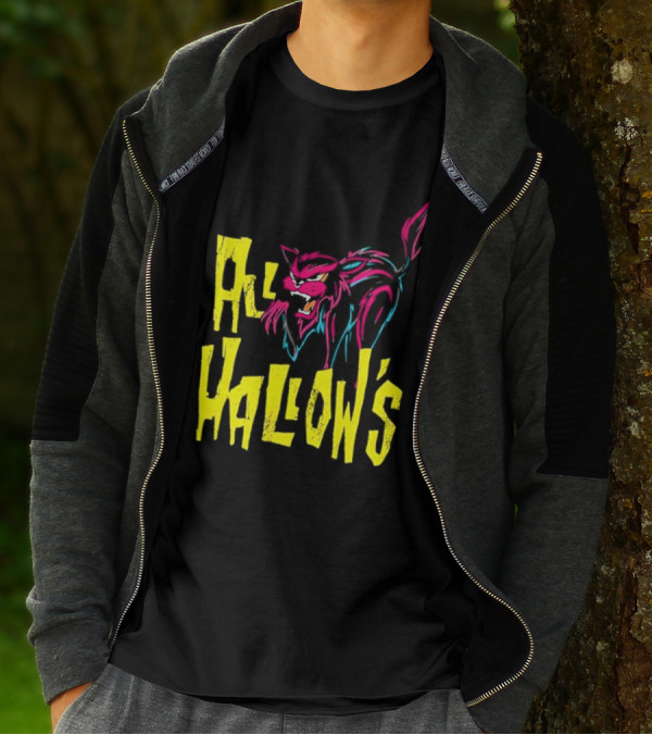 All Hallow's Afireinside Cat T-Shirt