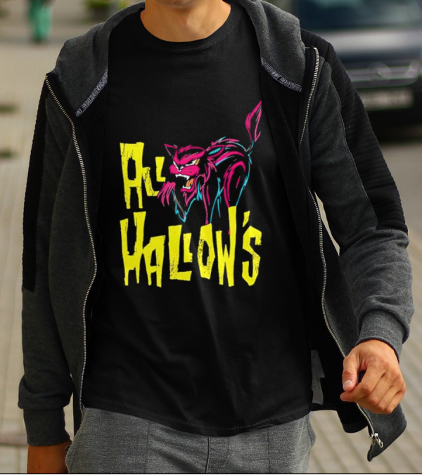 All Hallow's Afireinside Cat T-Shirt