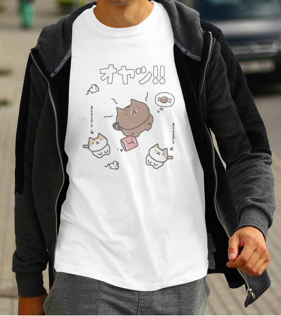 Chuchu Lulu Snacks Wonderland Oyatsu Cat Characters T-Shirt