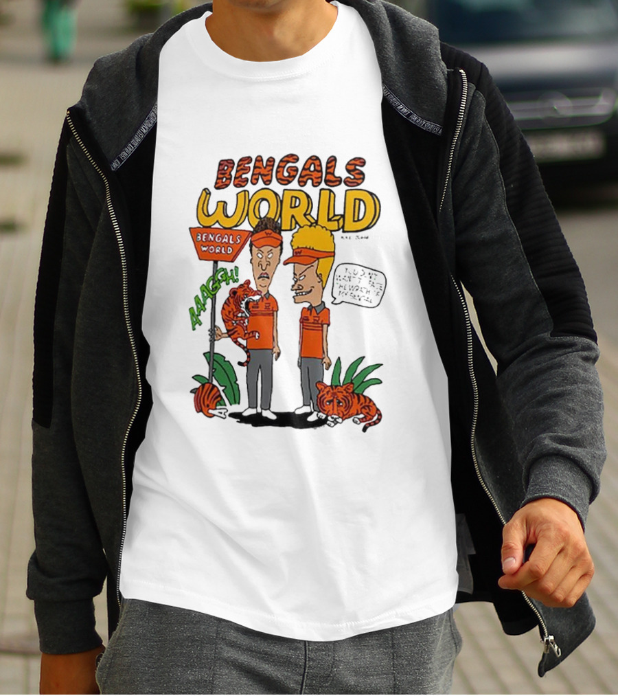 Bengals World Cincinnati NFL X Homage X Beavis And Butt-head Aaagh T-Shirt