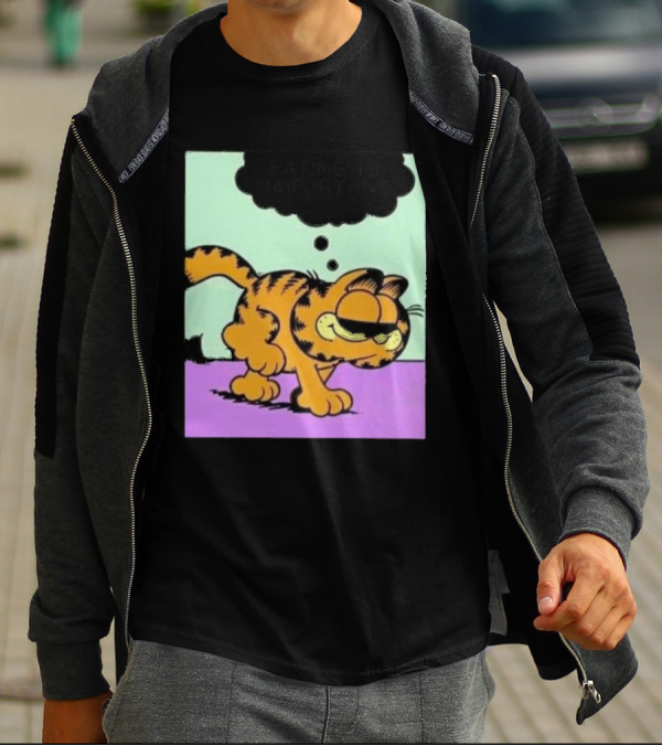 Garfield Eating Is Important Cartoon Character Comic Strip Image T-Shirt