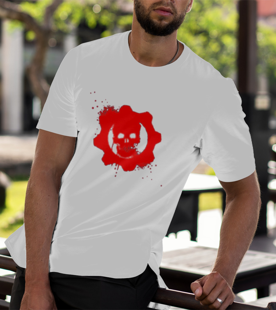Gears Of War Crimson Omen Icon In Red With Skull T-Shirt