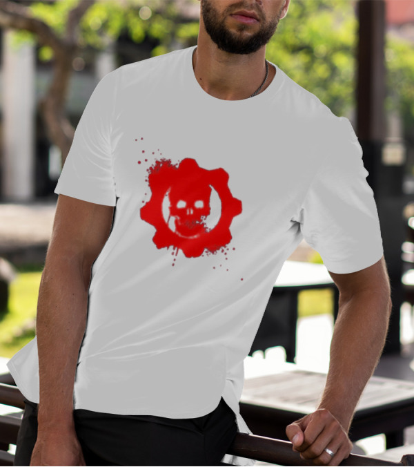 Gears Of War Crimson Omen Icon In Red With Skull T-Shirt