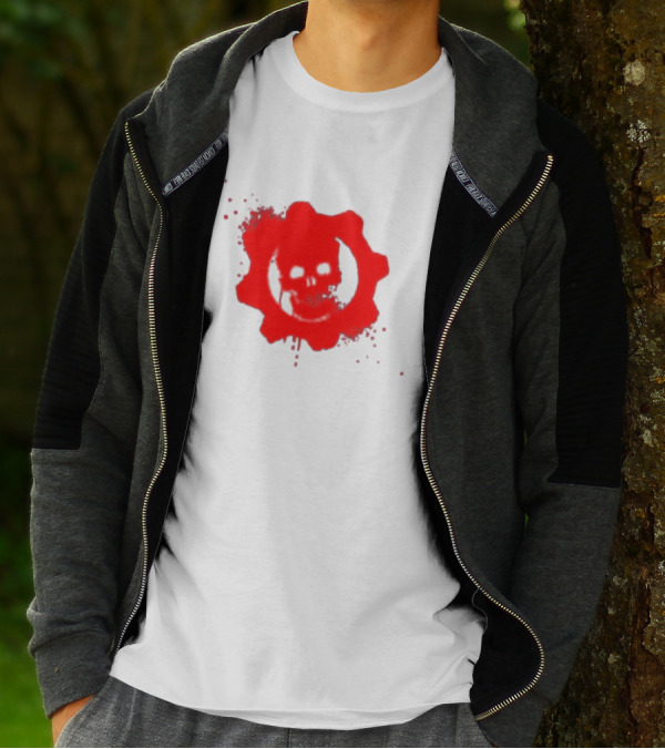 Gears Of War Crimson Omen Icon In Red With Skull T-Shirt