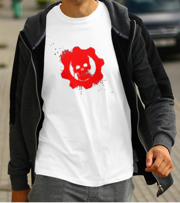 Gears Of War Crimson Omen Icon In Red With Skull T-Shirt