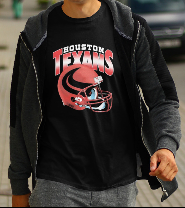 Houston Texans Gradient Helmet Football Gear T-Shirt