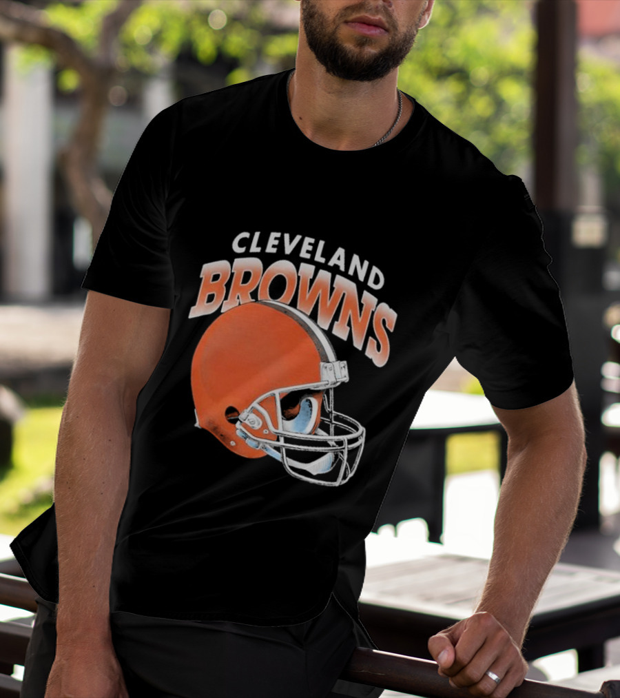 Cleveland Browns Helmet Logo Gradient T-Shirt