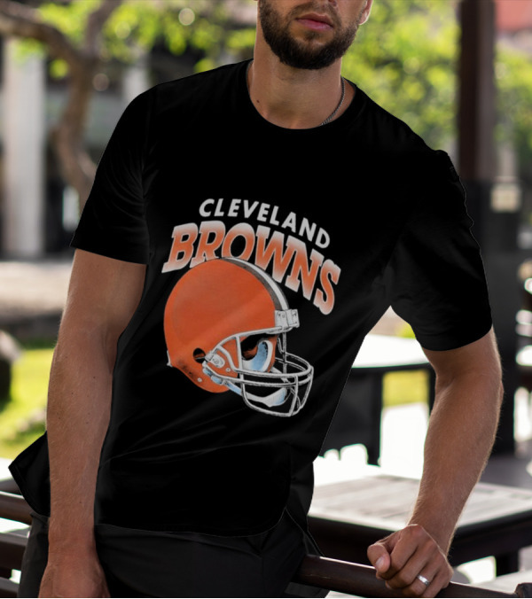 Cleveland Browns Helmet Logo Gradient T-Shirt