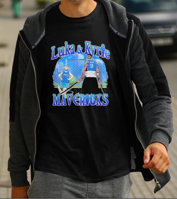 Luka And Kyrie Mavericks Luffy And Zoro Crossover T-Shirt