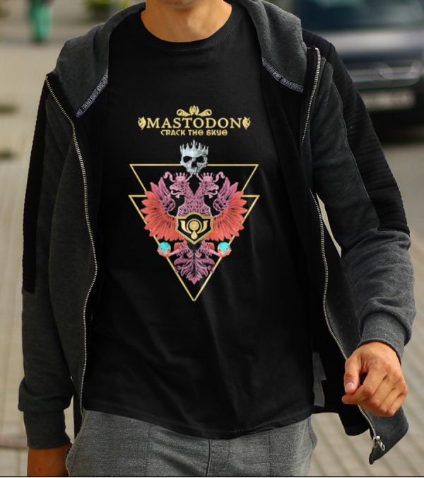 Mastodon Crack The Skye Geometric Skull Double Eagle Triangle T-Shirt