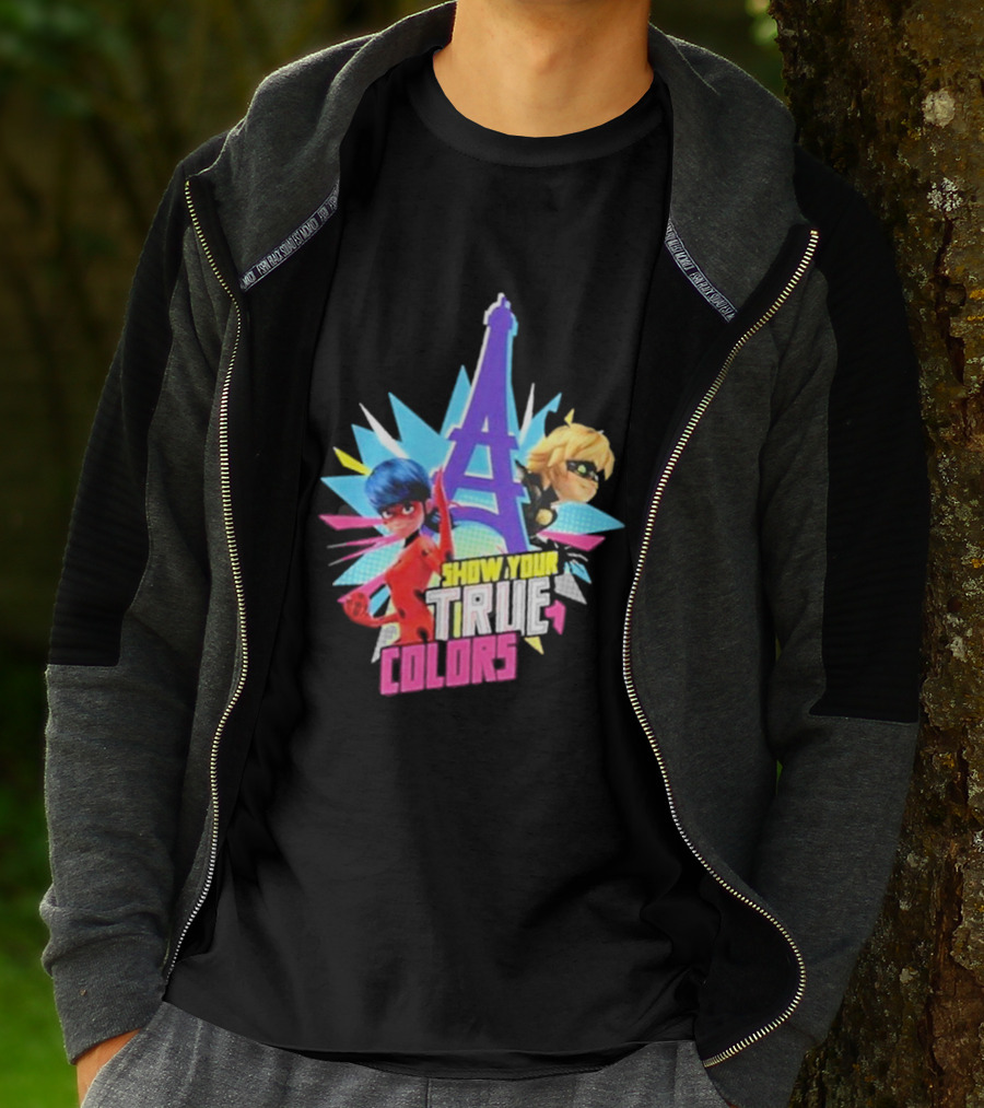 Miraculous Ladybug And Cat Noir Show Your True Colors Paris Eiffel Tower T-Shirt