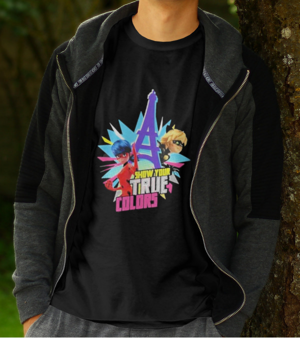 Miraculous Ladybug And Cat Noir Show Your True Colors Paris Eiffel Tower T-Shirt